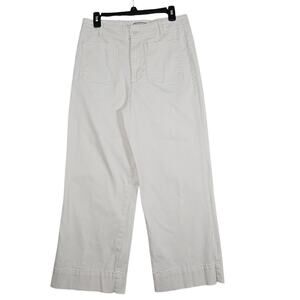 Bagatelle Collection Pants Women 12 Beige Straight Leg Cotton Stretch Minimalist